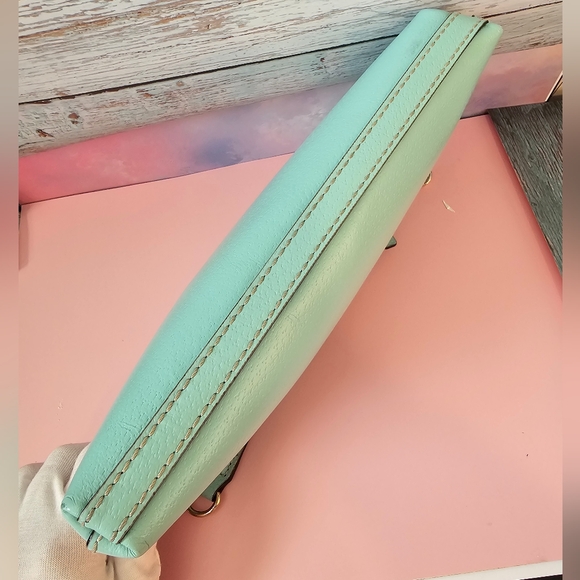 EUC 💎 Kate Spade Wellesley Byrd Mint Green Pebbled Leather Handbag - Picture 12 of 16